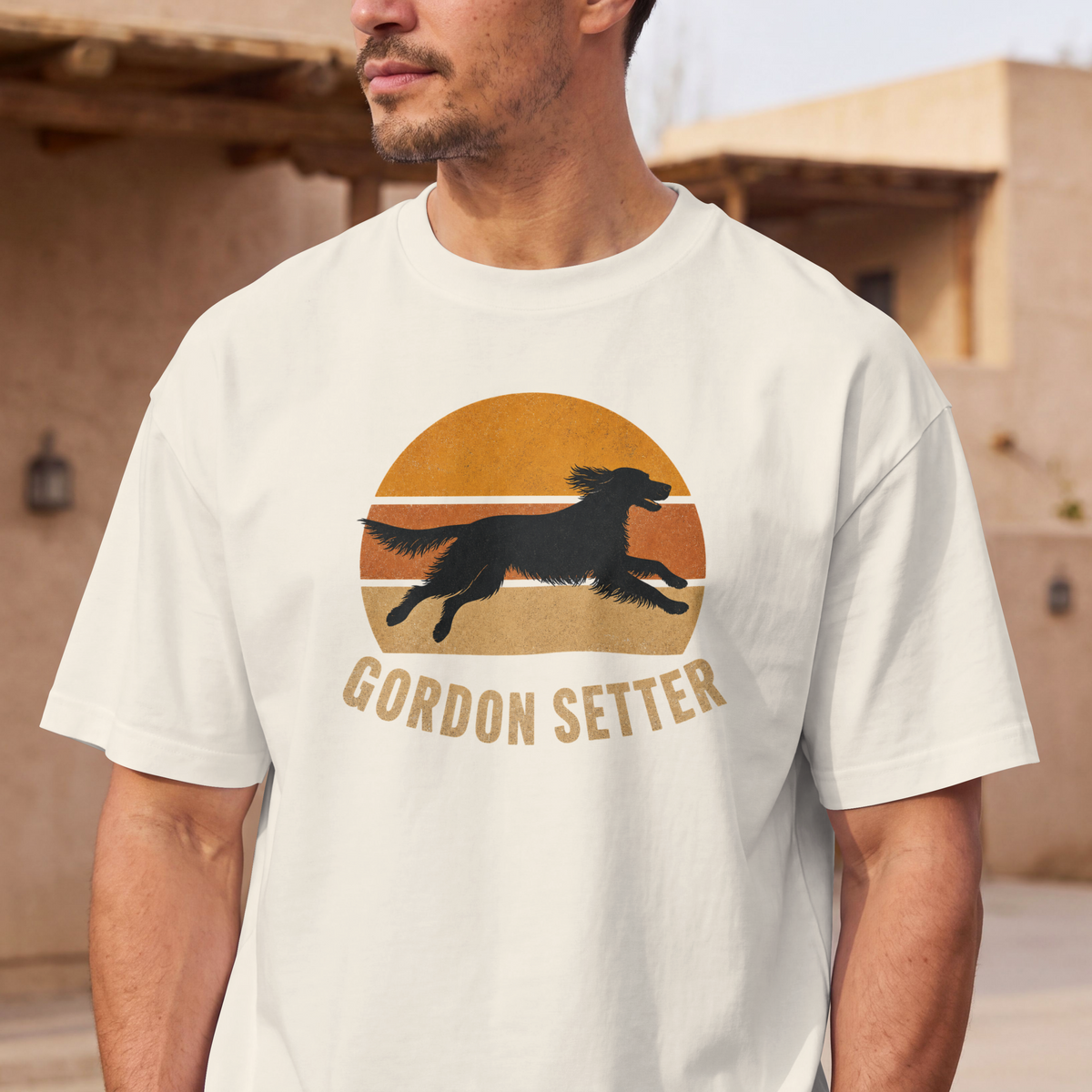 Retro Sunset Gordon Setter