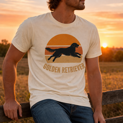 Retro Sunset Golden Retriever