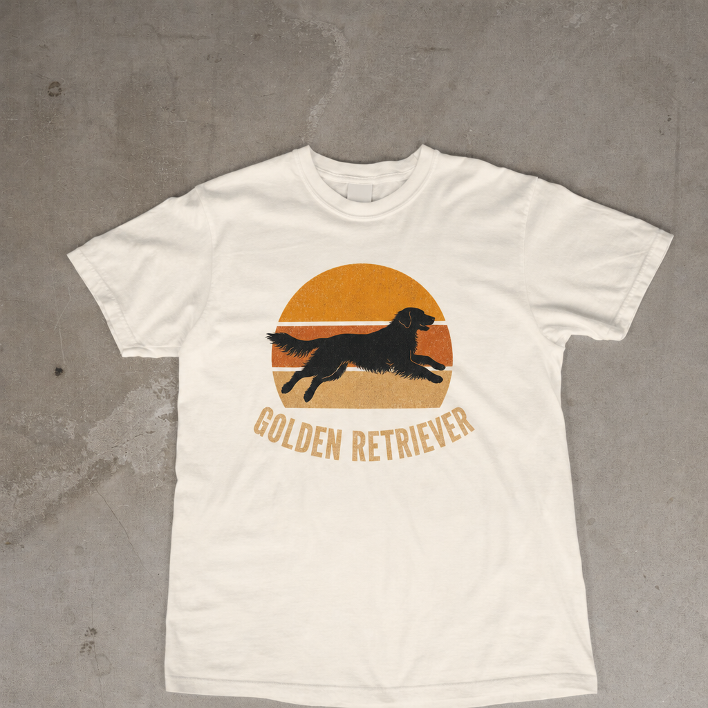 Retro Sunset Golden Retriever