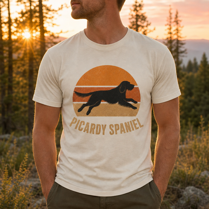 Retro Sunset Picardy Spaniel