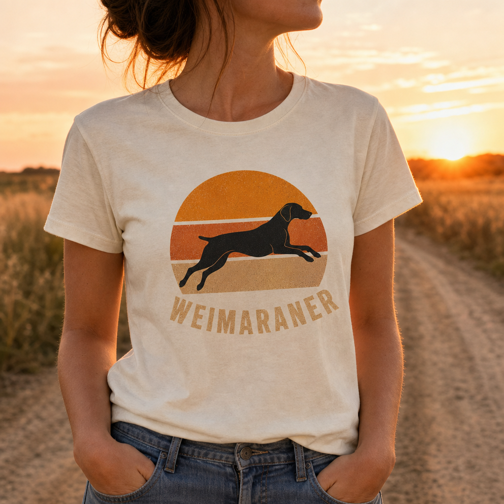 Retro Sunset Weimaraner