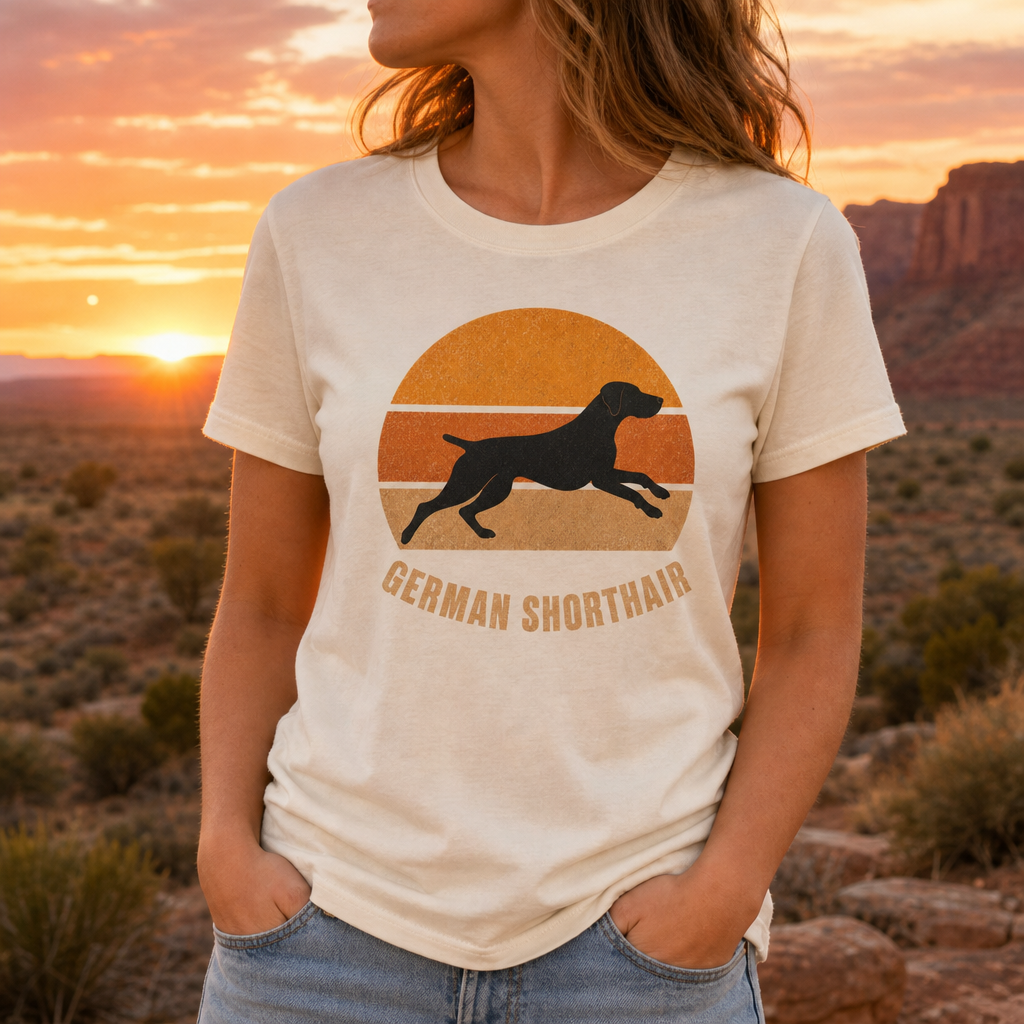 Retro Sunset German Shorthair