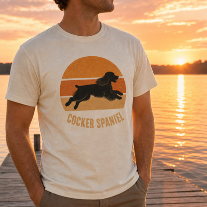 Retro Sunset Cocker Spaniel